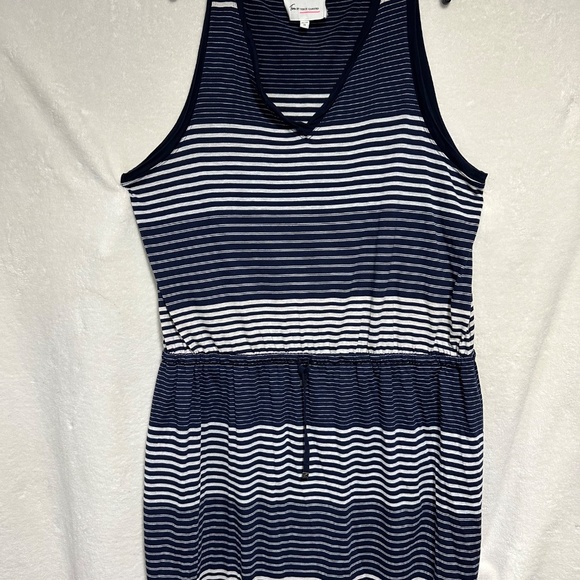 Two by Vince Camuto Women's Dress 3X Blue/White Striped Sleeveless Maxi Sheath - Picture 2 of 9